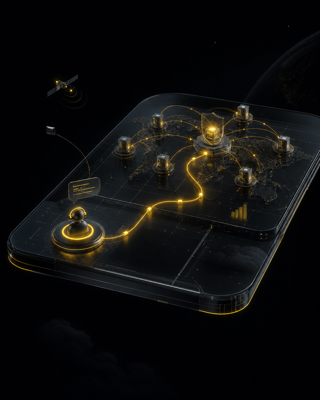 Support node connected to a global proxy network